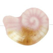 20x16mm Ceramic shell bead - Light pink - Marbled Beige x1