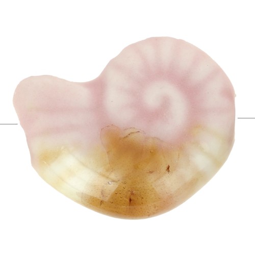 20x16mm Ceramic shell bead - Light pink - Marbled Beige x1