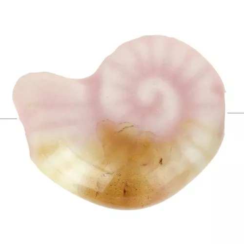 20x16mm Ceramic shell bead - Light pink - Marbled Beige x1
