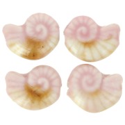 20x16mm Ceramic shell bead - Light pink - Marbled Beige x1