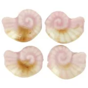 20x16mm Ceramic shell bead - Light pink - Marbled Beige x1