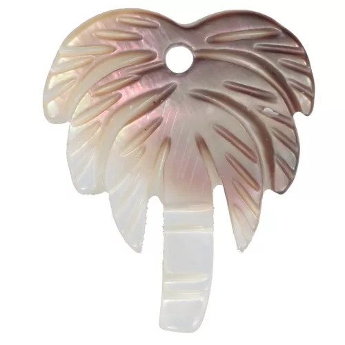 18x14mm Palm tree pendant mother-of-pearl - Natural x1