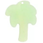 37x28mm acryliic Palm tree pendant - Light green - Brown x1