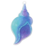 50x24mm Acrylic Shell Pendant - Turquoise - Violet Glitter x1|raw }}