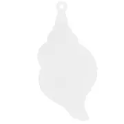 50x24mm Acrylic Shell Pendant - Turquoise - Violet Glitter x1