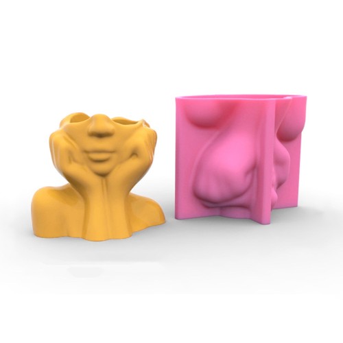 Face-shaped silicone mold - Pink x1