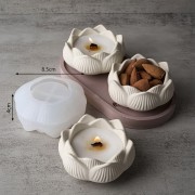 8cm Silicone mold for flower candle holder - Transparent x1