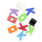 20x15mm acrylic Alphabet letter beads assortment - K - Multicolor x10