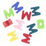 20x20mm acrylic Alphabet letter beads assortment - M - Multicolor x10