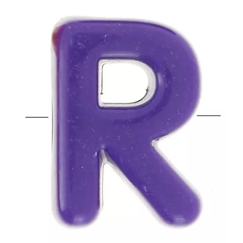 20x15mm acrylic Alphabet letter beads assortment - R - Multicolor x10