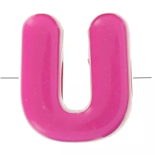 20x17mm acrylic Alphabet letter beads assortment - U - Multicolor x10