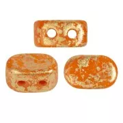 4x6mm Lipsi® glass beads by Puca® - Bright carrot Gold splash x10g