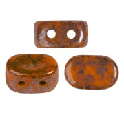 4x6mm Lipsi® glass beads by Puca® - Bright carrot marble x10g