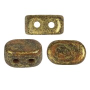 4x6mm Lipsi® glass beads by Puca® - Bright carrot Gold Spotted x10g|raw }}