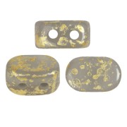 4x6mm Lipsi® glass beads by Puca® - Dapple Gray Gold splash x10g