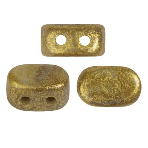 4x6mm Lipsi® glass beads by Puca® - Dapple Gray gold spotted x10g