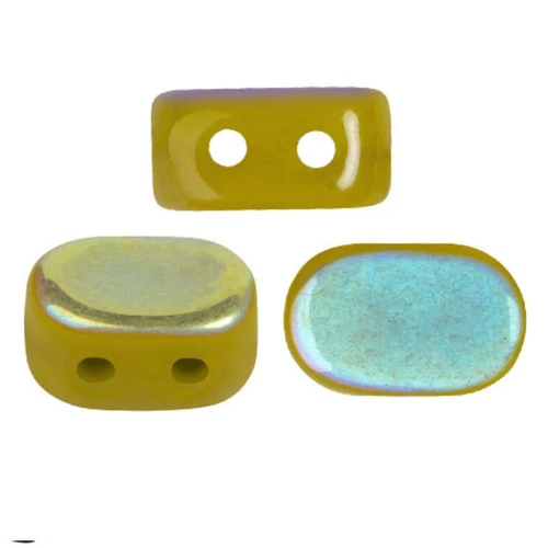 4x6mm Lipsi® glass beads by Puca® - Green Avocado AB x10g