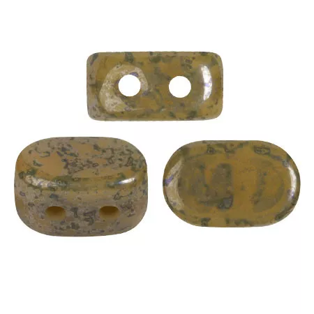 4x6mm Lipsi® glass beads by Puca® - Green Avocado marble x10g