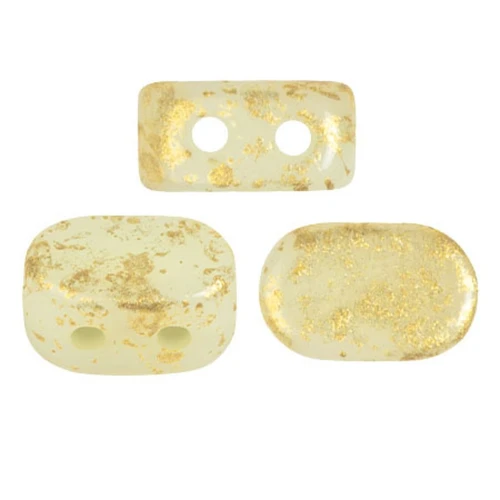 4x6mm Lipsi® glass beads by Puca® - Light Citrus Gold splash x10g