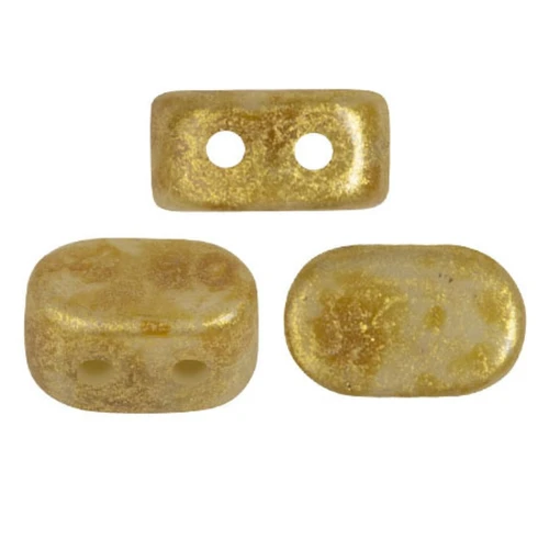 4x6mm Lipsi® glass beads by Puca® - Light Citrus Gold spotted x10g