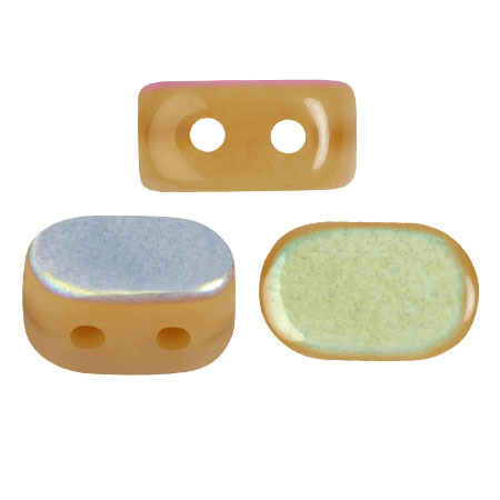 4x6mm Lipsi® glass beads by Puca® - Yellow Amber AB x10g