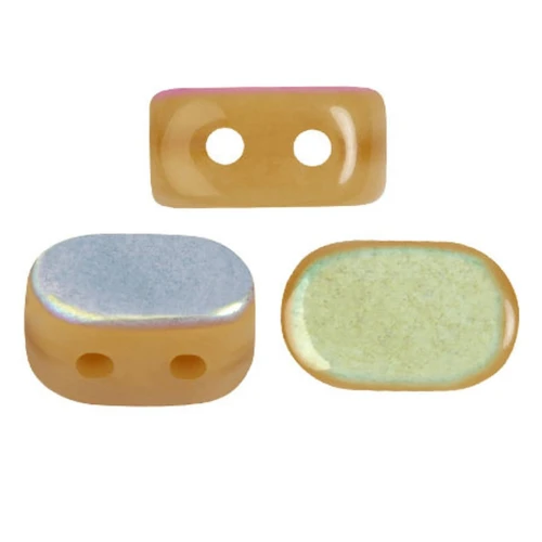 4x6mm Lipsi® glass beads by Puca® - Yellow Amber AB x10g