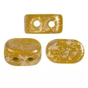 4x6mm Lipsi® glass beads by Puca® - Yellow Amber Gold splash x10g