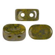 4x6mm Lipsi® glass beads by Puca® - Yellow Amber marble x10g