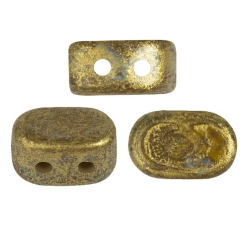 4x6mm Lipsi® glass beads by Puca® - Yellow Amber Gold spotted x10g