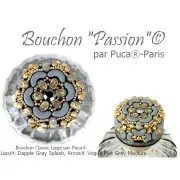 4x6mm Lipsi® glass beads by Puca® - Yellow Amber Gold spotted x10g