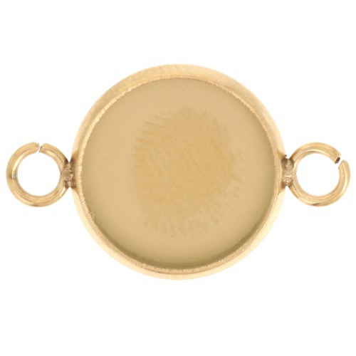 304L stainless steel Spacers set for 12mm flat back cabochon - Gold x1