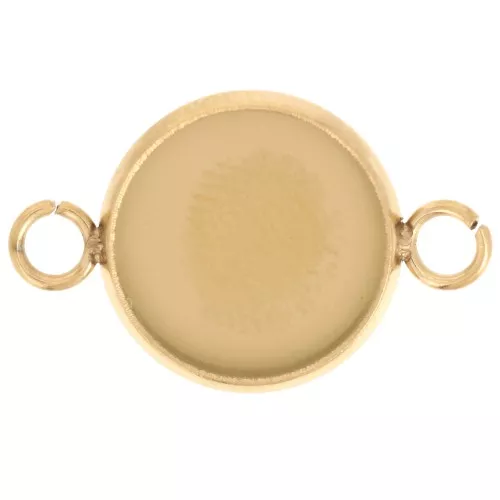 304L stainless steel Spacers set for 12mm flat back cabochon - Gold x1