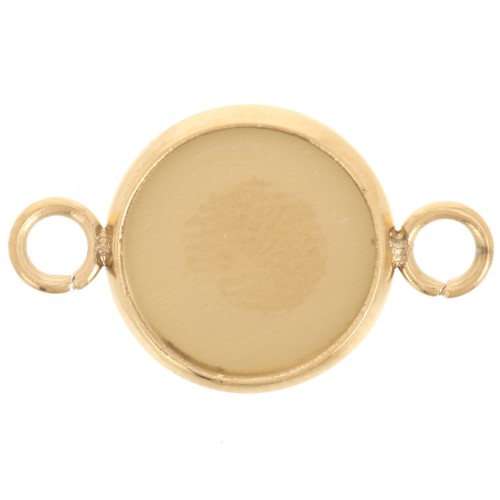 304L stainless steel Spacers set for 10mm flat back cabochon - Gold x1