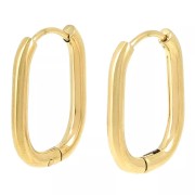 Oval Hoop Earrings, 22x15 mm - Gold-Plated 304L Stainless Steel (Set of 20)