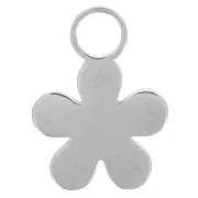 8mm Stainless steel 316L Daisy charm - Epoxy resin - White x1