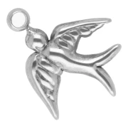 Swallow charm 14x12 mm - 304L stainless steel x1