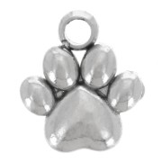 7x6mm 304L Stainless Steel Dog Paw Charm x1