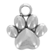 7x6mm 304L Stainless Steel Dog Paw Charm x1