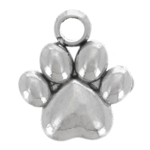 Dog paw charm 6.7x6 mm - Stainless steel 304 x1