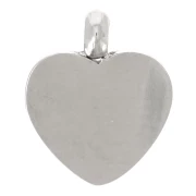 Heart charm 9x7.5 mm epoxy resin - 304L stainless steel - Red x1