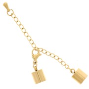 9mm 304L stainless steel Lobster Clasp + 6 mm lanyard chain - Gold x1|raw }}