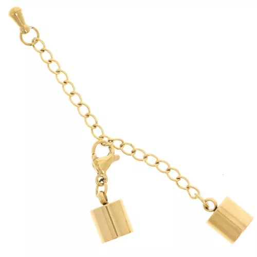 9mm 304L stainless steel Lobster Clasp + 6 mm lanyard chain - Gold x1