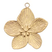 28x25mm 304L Stainless Steel Cherry Blossom Pendant - Gold x1|raw }}