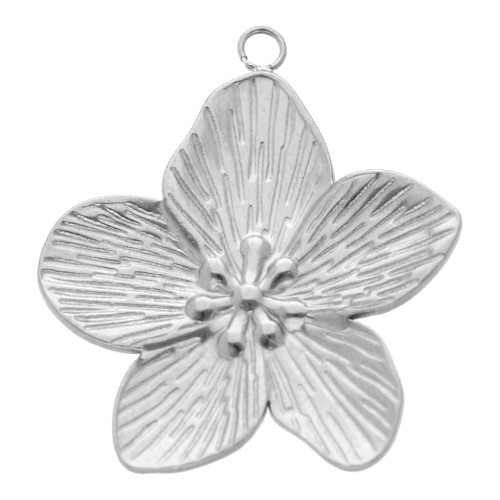 28x25mm 304L Stainless Steel Cherry Blossom Pendant x1