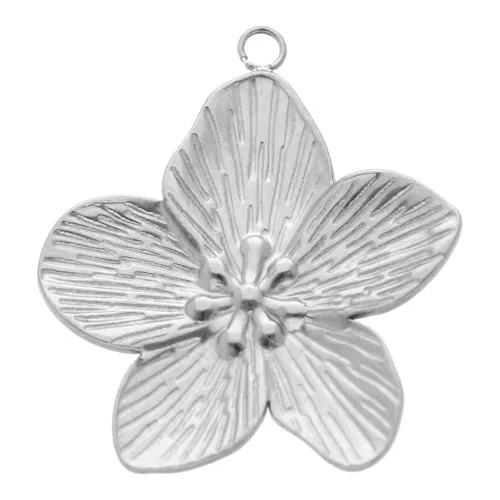 28x25mm 304L Stainless Steel Cherry Blossom Pendant x1