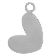 10x6.5mm Stainless steel 316L Heart charm with epoxy resin - Red x1