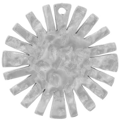 Hammered sun charm 15 mm - 316L stainless steel x1