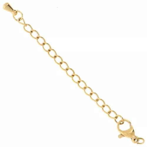 10mm Stainless steel 316L Lobster Clasp extension chain and drop - Gold x1