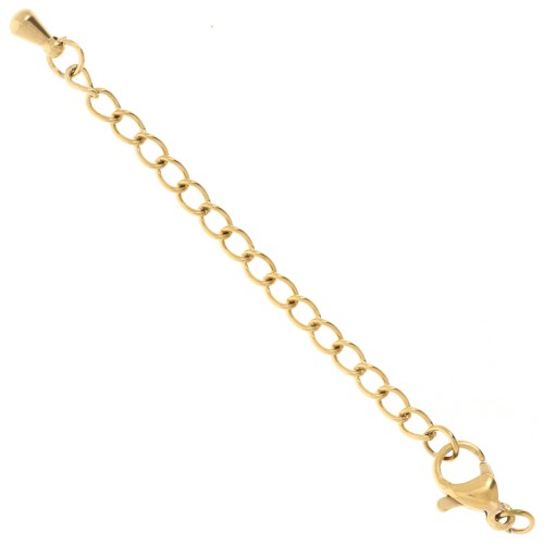 10mm Stainless steel 316L Lobster Clasps extension chain and drop - Gold x10