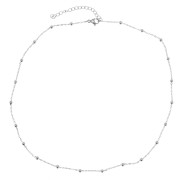 Trace mesh choker with small balls 3mm - Stainless steel 304L x46cm
